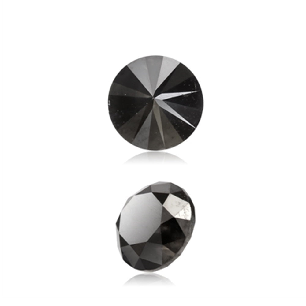 0.68 Cts Treated Fancy Black Diamond AAA Quality Round Cut