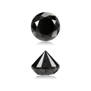 0.43 Cts Treated Fancy Black Diamond AAA Quality Round Cut