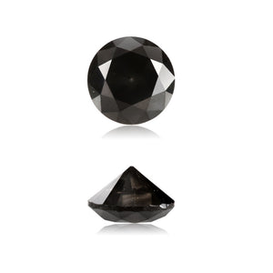 0.47 Cts Treated Fancy Black Diamond AAA Quality Round Cut