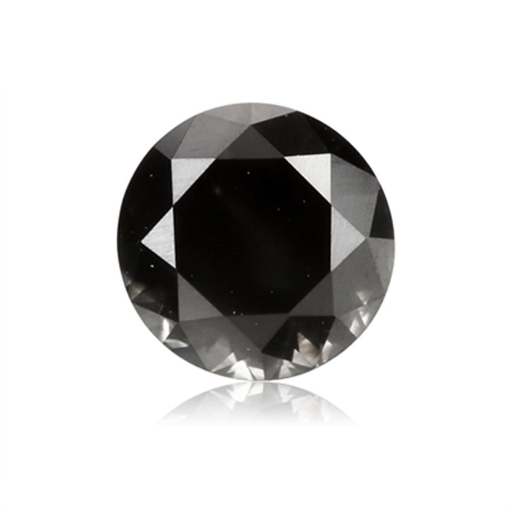 0.49 Cts Treated Fancy Black Diamond AAA Quality Round Cut