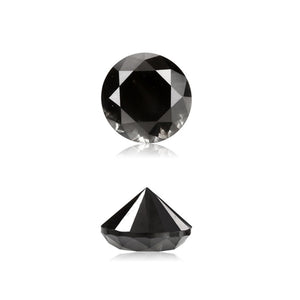 0.49 Cts Treated Fancy Black Diamond AAA Quality Round Cut