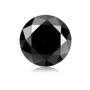 0.51 Cts Treated Fancy Black Diamond AAA Quality Round Cut