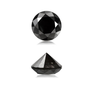 0.63 Cts Treated Fancy Black Diamond AAA Quality Round Cut