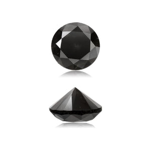 0.68 Cts Treated Fancy Black Diamond AAA Quality Round Cut
