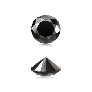 0.55 Cts Treated Fancy Black Diamond AA Quality Round Cut
