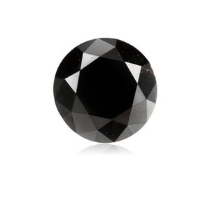 1.32 Cts Treated Fancy Black Diamond AAA Quality Round Cut