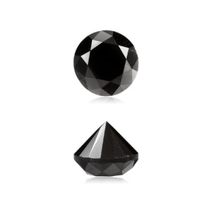 1.32 Cts Treated Fancy Black Diamond AAA Quality Round Cut
