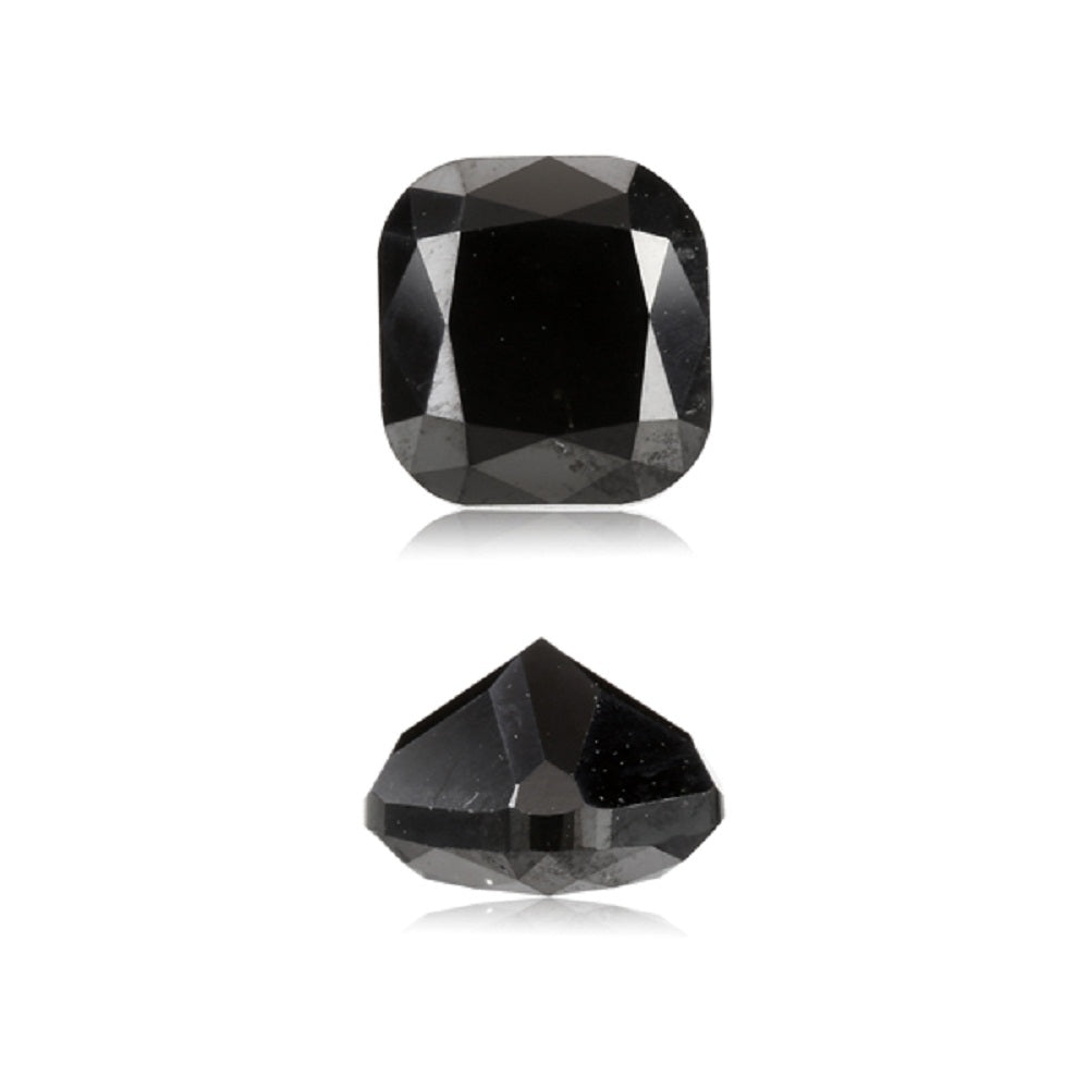 1.09 Cts Treated Fancy Black Diamond AA Quality Cushion Cut