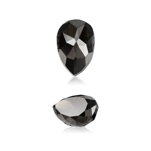0.88 Cts Natural Fancy Black Diamond AA Quality Pear Cut