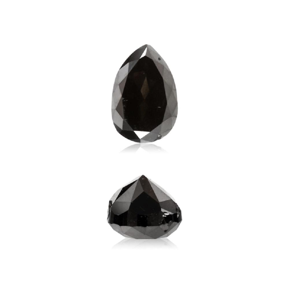 0.88 Cts Natural Fancy Black Diamond AA Quality Pear Cut