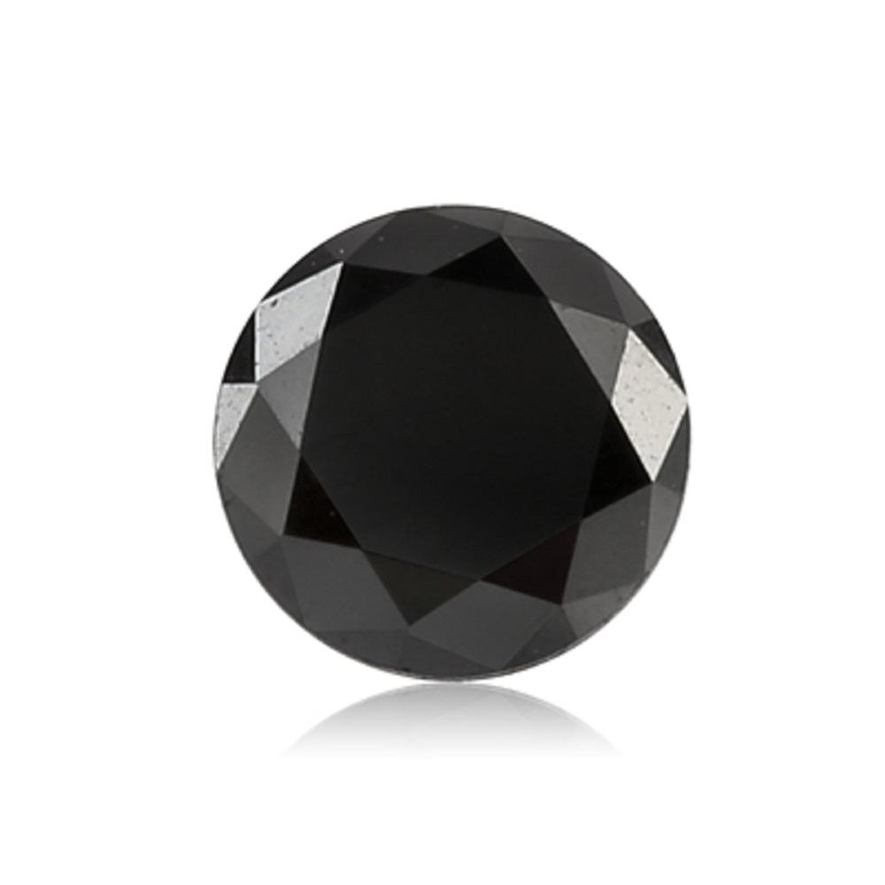 0.34 Cts Treated Fancy Black Diamond AAA Quality Round Cut