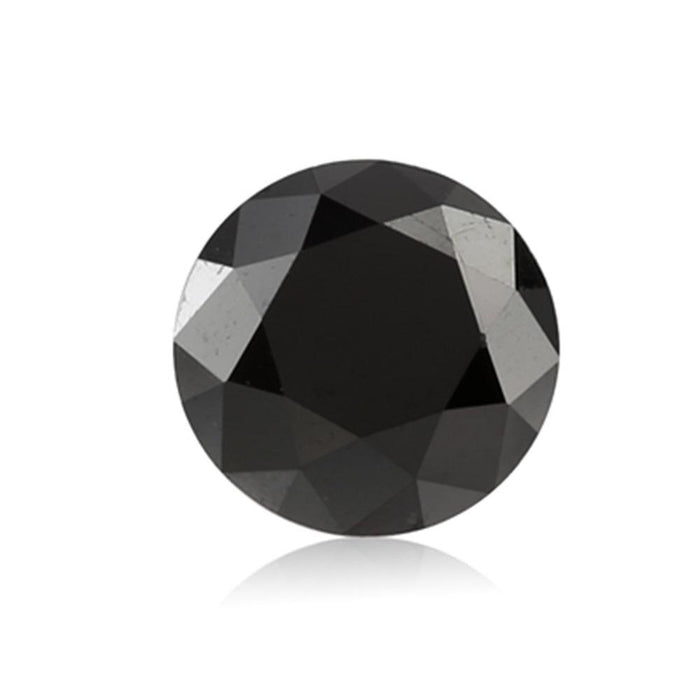 0.41 Cts Treated Fancy Black Diamond AA Quality Round Cut