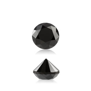 0.41 Cts Treated Fancy Black Diamond AA Quality Round Cut