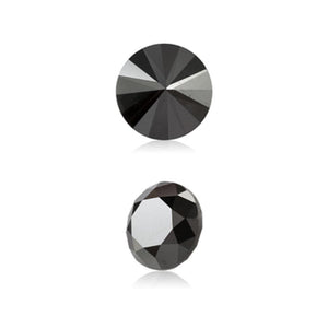 0.49 Cts Treated Fancy Black Diamond AAA Quality Round Cut
