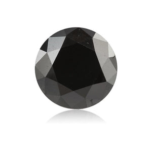 0.49 Cts Treated Fancy Black Diamond AAA Quality Round Cut