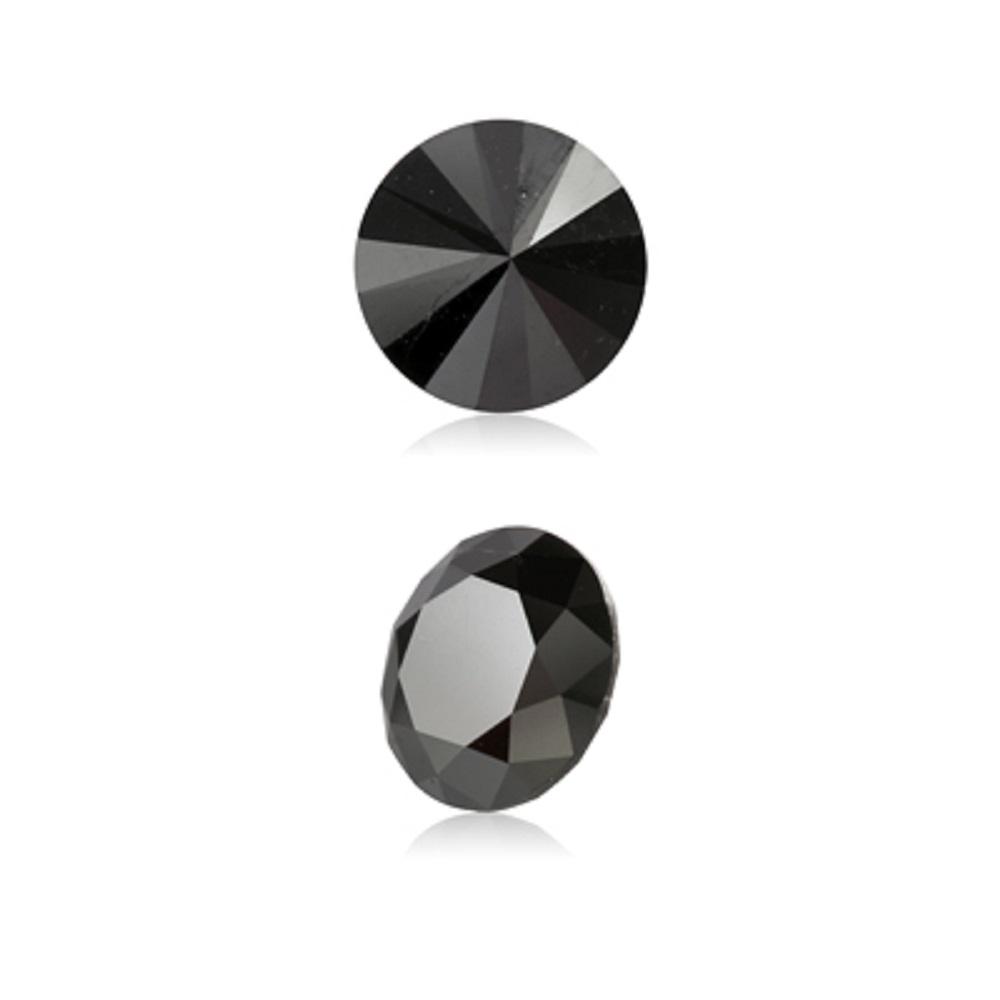 0.55 Cts Treated Fancy Black Diamond AAA Quality Round Cut