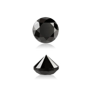 0.60 Cts Treated Fancy Black Diamond AA Quality Round Cut