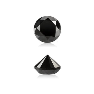 0.66 Cts Treated Fancy Black Diamond AA Quality Round Cut