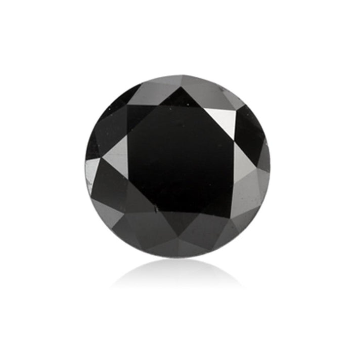 0.66 Cts Treated Fancy Black Diamond AA Quality Round Cut