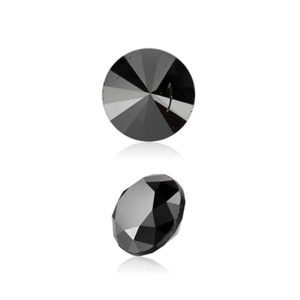 0.83 Cts Treated Fancy Black Diamond AAA Quality Round Cut