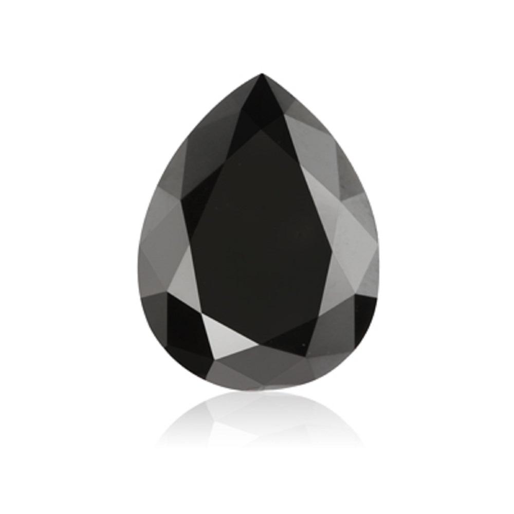1.05 Cts Natural Fancy Black Diamond AAA Quality Pear Cut