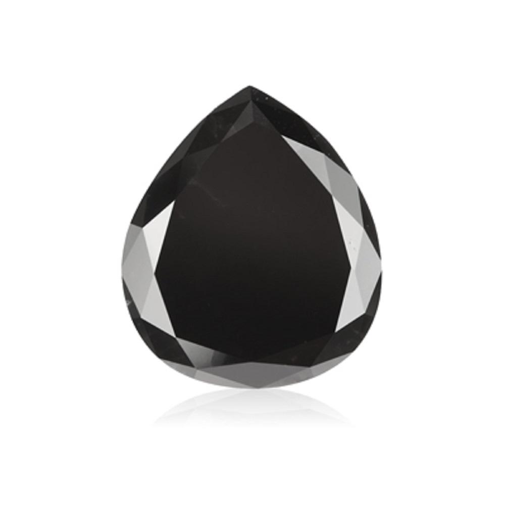 2.52 Cts Natural Fancy Black Diamond AAA Quality Pear Cut