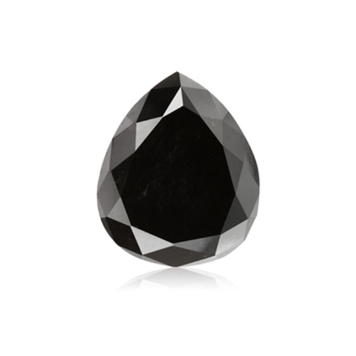 2.77 Cts Natural Fancy Black Diamond AAA Quality Pear Cut