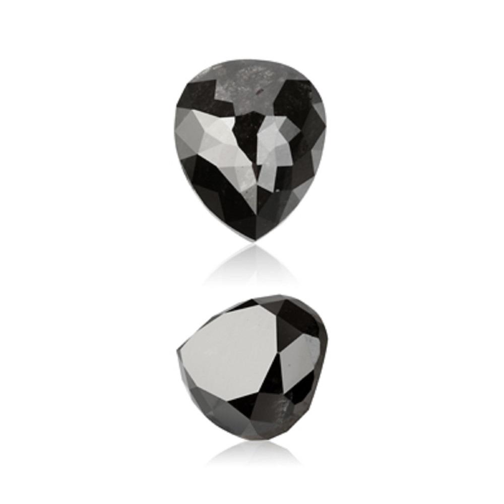 2.77 Cts Natural Fancy Black Diamond AAA Quality Pear Cut