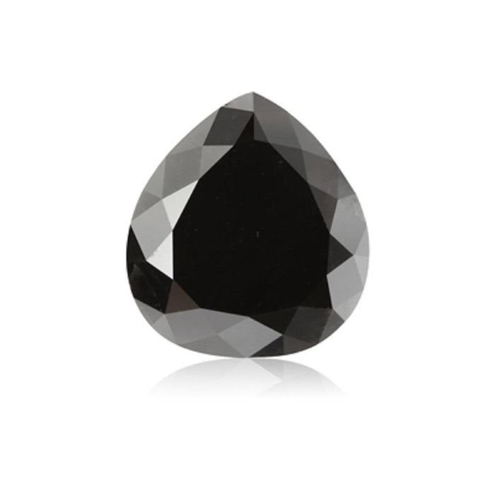 6.45 Cts Natural Fancy Black Diamond AAA Quality Pear Cut