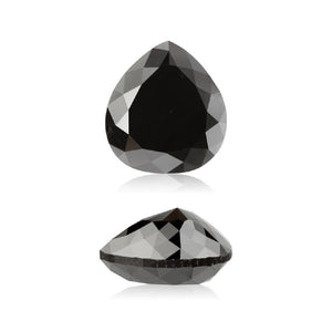 6.45 Cts Natural Fancy Black Diamond AAA Quality Pear Cut