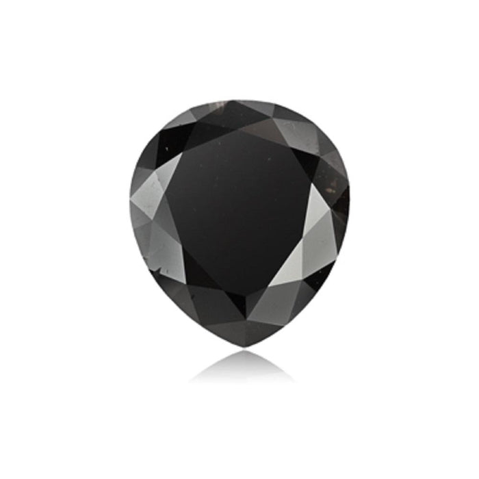 7.60 Cts Natural Fancy Black Diamond AAA Quality Pear Cut