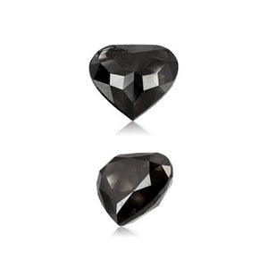 1.35 Cts Treated Fancy Black Diamond AAA Quality Heart Cut