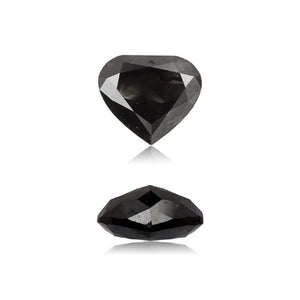 1.35 Cts Treated Fancy Black Diamond AAA Quality Heart Cut