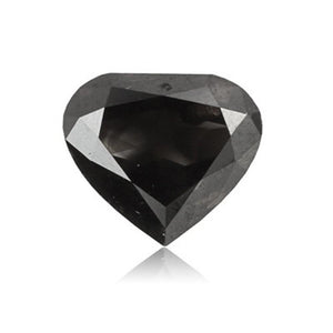 1.35 Cts Treated Fancy Black Diamond AAA Quality Heart Cut