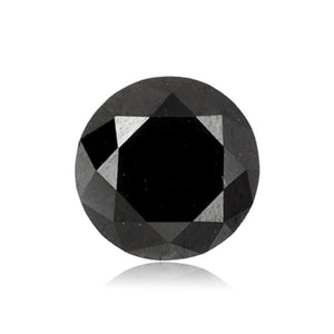 0.77 Cts Treated Fancy Black Diamond AAA Quality Round Cut