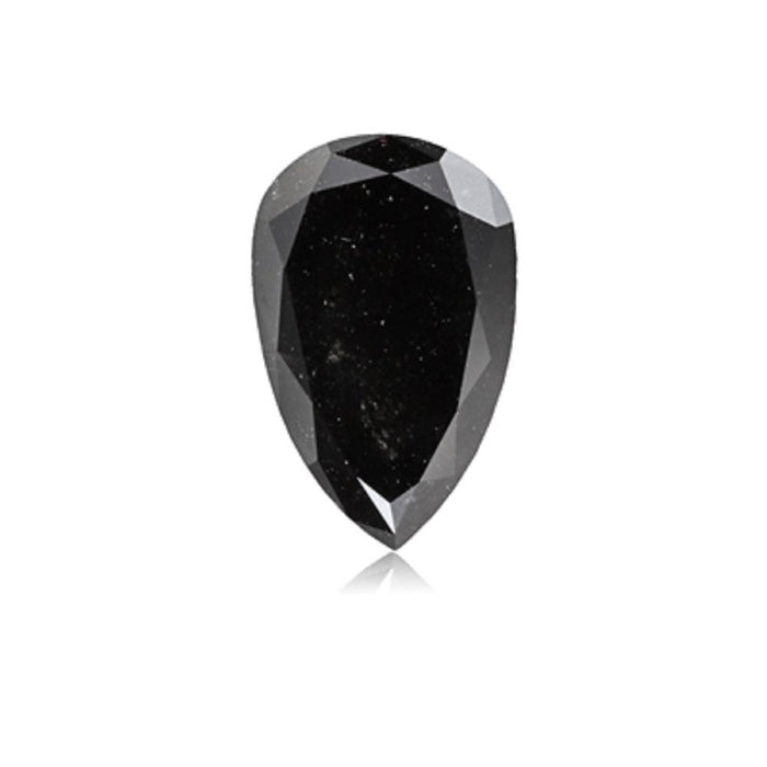 3.03 Cts Natural Fancy Black Diamond AAA Quality Pear Cut