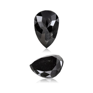 3.03 Cts Natural Fancy Black Diamond AAA Quality Pear Cut