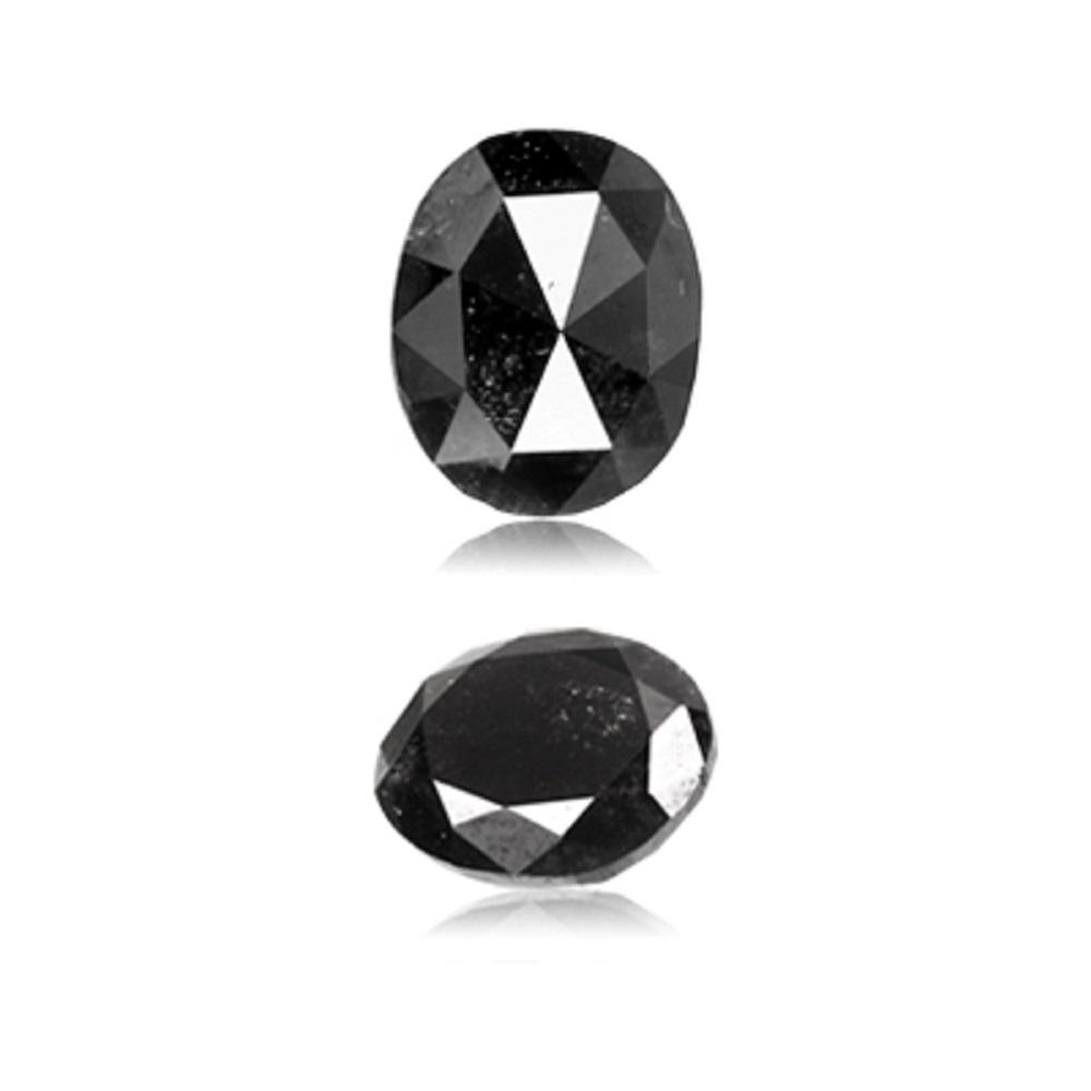 0.84 Cts Natural Fancy Black Diamond AAA Quality Oval Cut