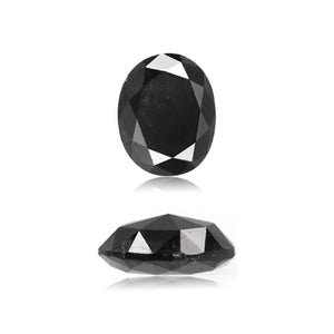 0.84 Cts Natural Fancy Black Diamond AAA Quality Oval Cut