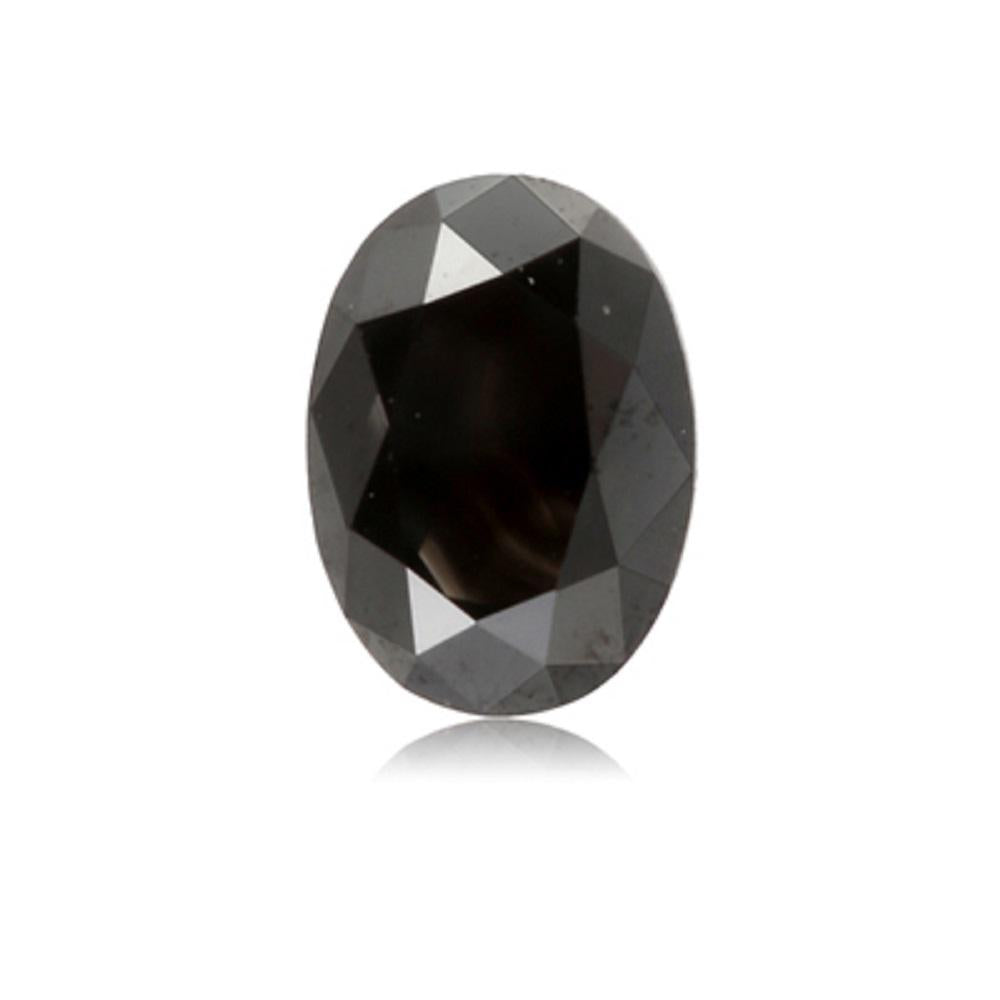 2.44 Cts Treated Fancy Black Diamond AAA Quality Oval Cut