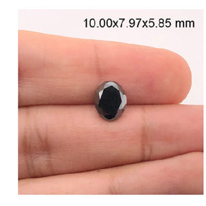 3.37 Cts Treated Fancy Black Diamond AAA Quality Oval Cut