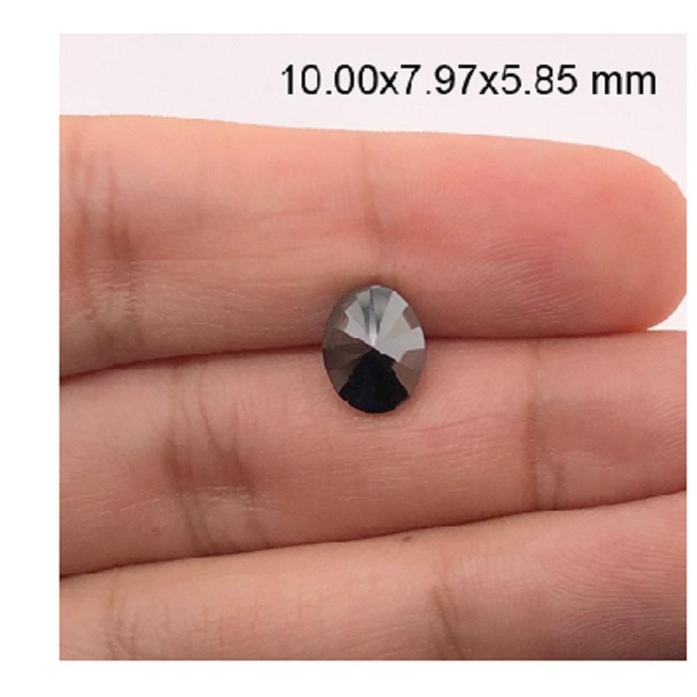 3.37 Cts Treated Fancy Black Diamond AAA Quality Oval Cut