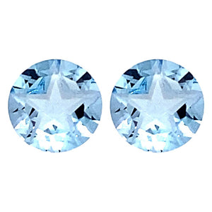 Round Texas Star Cut Loose Sky Blue Topaz