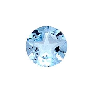 Round Texas Star Cut Loose Sky Blue Topaz