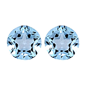 Round Texas Star Cut Loose Sky Blue Topaz
