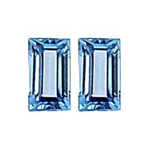 Baguette Cut Loose Sky Blue Topaz