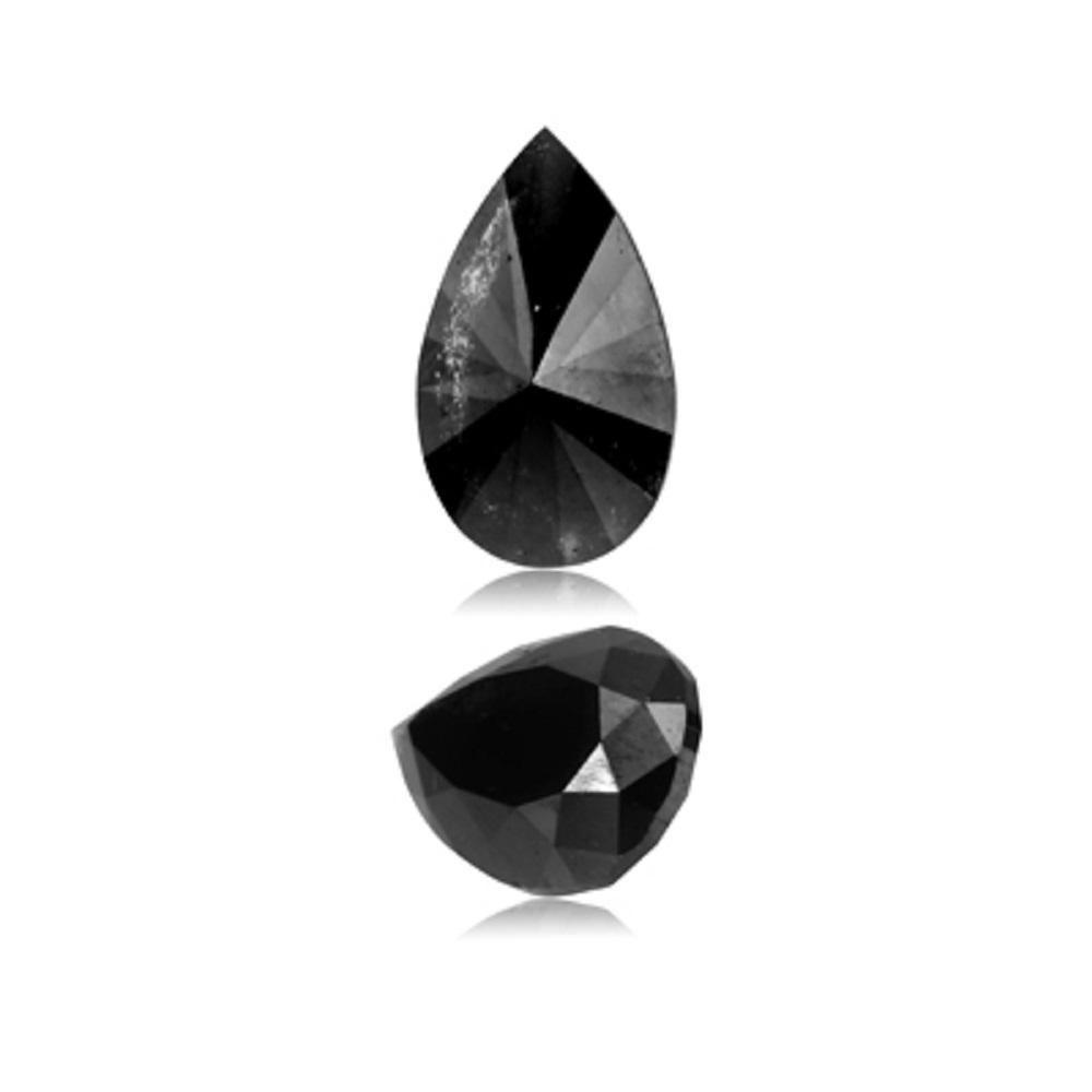 0.94 Cts Natural Fancy Black Diamond AA Quality Pear Cut
