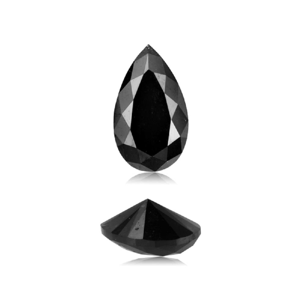 0.94 Cts Natural Fancy Black Diamond AA Quality Pear Cut