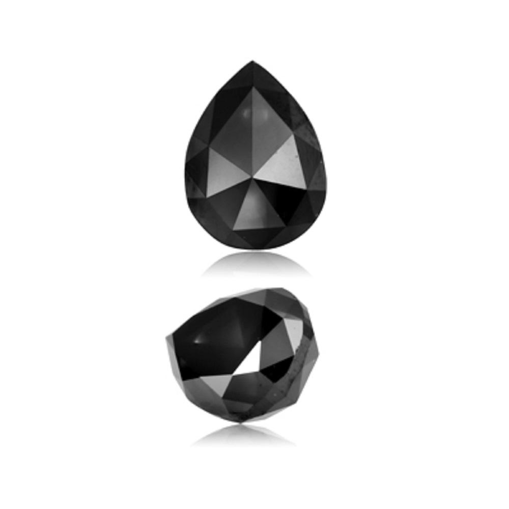 1.35 Cts Natural Fancy Black Diamond AAA Quality Pear Cut
