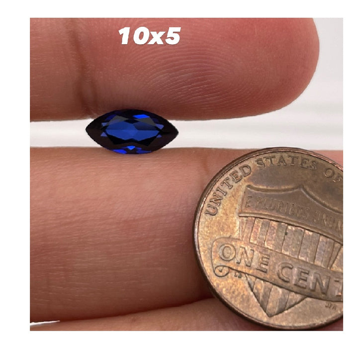 Synthetic Blue Sapphire Marquise Cut